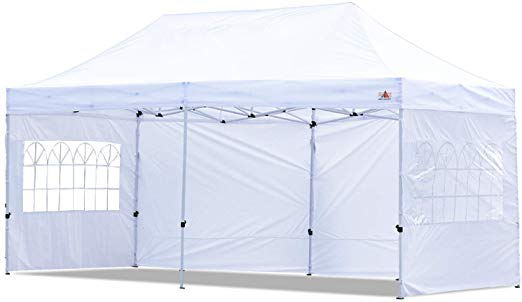 ABCCANOPY Outdoor Canopy 10x20 Easy Portable Wedding Party Tent Instant Shelter 10x20 Gazebo with Carrying Case/Bag, 6 Removable Sidewalls & Elegant Church, White