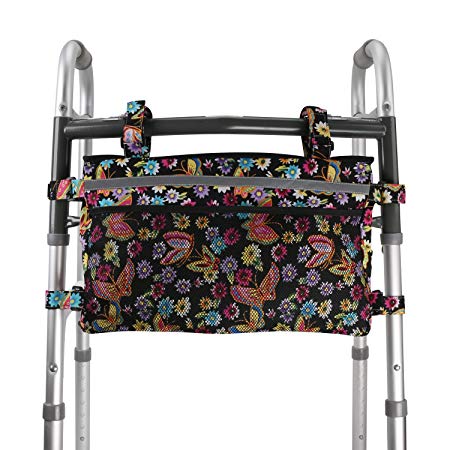 GUOER Walker Bag Suitable for Multiple Walking Aids Rollator Bag Multi-Size Multiple Colors (9.8Wx15.7L in,Color9801)