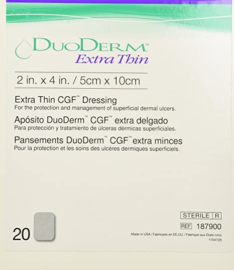 DUODERM CGF EXTRATHIN STERILE Dressing 2 x 4 20EACH/Box.
