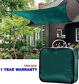 Quictent Rectangle 10x15 Ft Sun Sail Shade Canopy Top Cover Patio Garden W/free Bag- Green