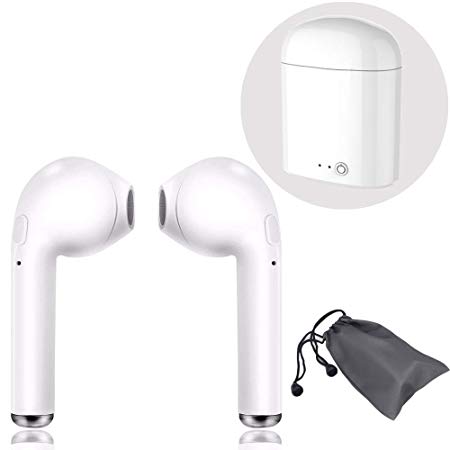 Bluetooth Earphones Earphones Wireless Earbuds Stereo Headphones, in-Ear Headphones with Microphone Mini Earphones Sweat-Proof Sports earplugs with Charging kit and Noise canceling Headphones