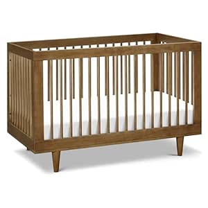 DaVinci Marley 3-in-1 Convertible Crib in Walnut Finish and Walnut Legs, Greenguard Gold Certified