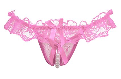 Moxeay Sexy Open Crotch Lace Transparent G String Lingerie Thongs Underwear