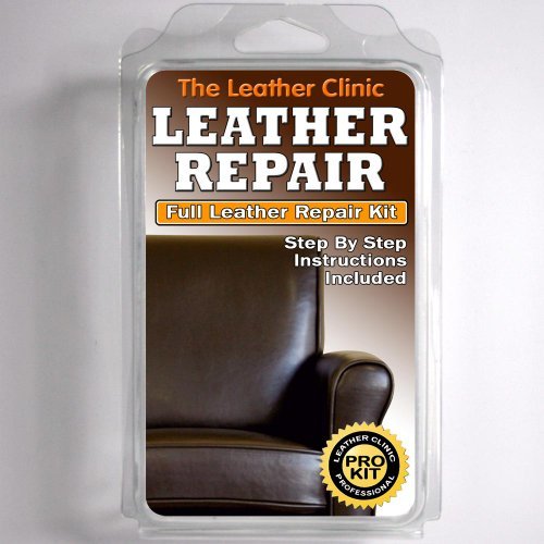 DARK BROWN Leather Sofa & Chair Repair Kit for tears holes scuffs with colour dye