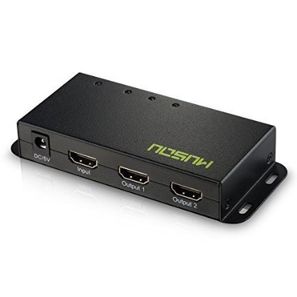 Musou 1x2 2 Ports HDMI Powered Splitter Ver 14 Certified with Full Ultra HD 4K2K 1080p and 3D Resolution