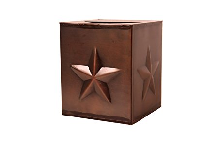 Metal Star Tissue Box Cover ~ Aged Copper