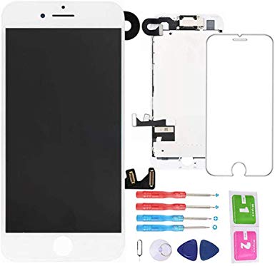 for iPhone 7 Screen Replacement White LCD Display 4.7inch with 3D Touch Screen Digitizer Full Assembly   Front Camera   Earpiece   Screen Protector   Repair Tools Kit
