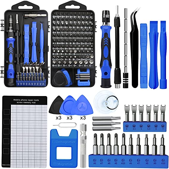 138 in 1 Precision Screwdriver Set Mini Electronic Repair Tool Kit with Portable Bag for Game Console, Tablet, PC, MacBook, Watches