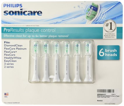 Philips Sonicare HX9026/84 ProResults plaque control Replacement Brush Heads - 6 pack