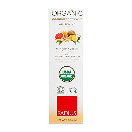 Organic Toothpaste Ginger Citrus Whitening Radius 3 oz Paste