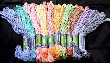 New ThreadNanny 100 Skeins of Silk Rayon threads for Hand Embroidery/Cross Stitch - Baby Pastel Colors