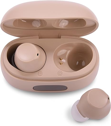 RCA OTC Hearing Aids with Charging Case – in-Ear Hearing Aids, Easy to Use One-Button Operation, Sound Amplification, Rechargeable, 15-Hour Battery Life, Water-Resistant