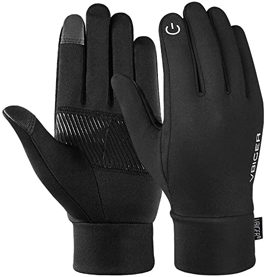 Reflective Sports Gloves Full Finger Winter Gloves Touch Screen Function Warm Running Gloves with Palm Pocket Design