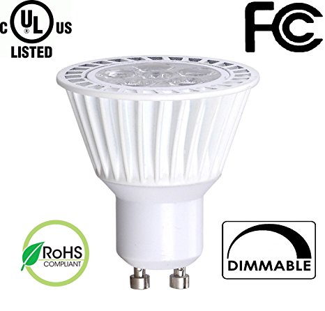 Bioluz LED™ 6.5W Dimmable MR16 GU10 LED 120v Bulb, 50W Halogen Bulbs Equivalent, UL Listed, 350lm, 40° Beam Angle, Warm White, 3000K, Recessed Lighting, Track Lighting, Spotlight, LED Bulb 120v