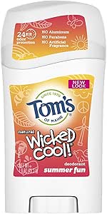 Tom's of Maine Aluminum-Free Wicked Cool! Natural Deodorant for Kids, Summer Fun, 1.6 oz.