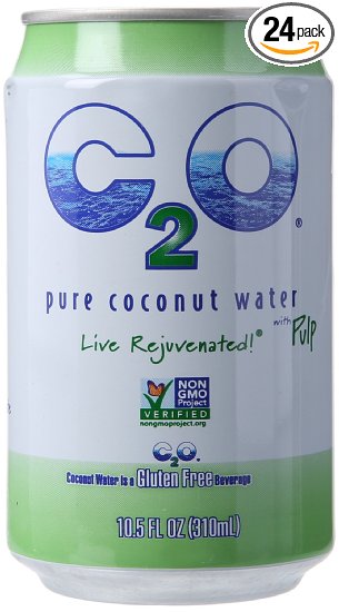 C2O Pure Coconut Water with Pulp 105 Ounce Pack of 24