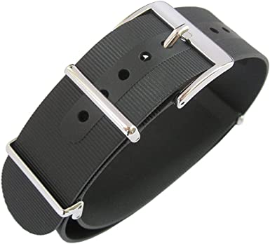 Bonetto Cinturini 20mm 2-Piece Black Rubber Watch Strap Model 328