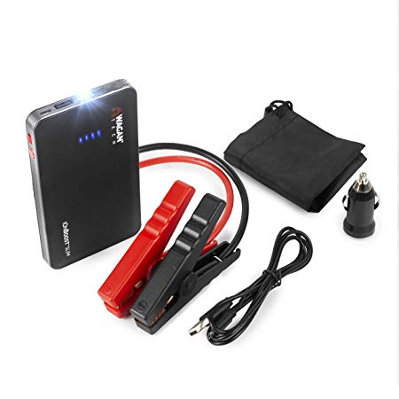 WAGAN 300A Peak 5400mAh Portable Car Jump Starter 12V Battery Booster with Smart Protection Clamps, Rechargeable Power Bank, iOnBoost Slim EL7504