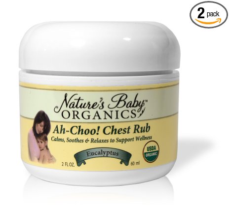 Nature's Baby Organics Organic Ah-Choo! Chest Rub, Eucalyptus, 2-Ounce Jars (Pack of 2)