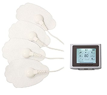 FDA CLEARED TENS unit TS8 (Silver) 8 Modes HealthmateForever Best Professional TOUCH SCREEN | Pain Relief Massager for Lower Back Lumbar Neck Muscle Soreness Pain Relief | Lifetime Warranty