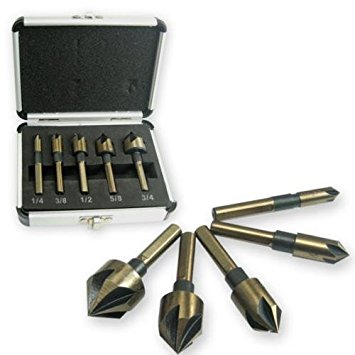 5pc Heavy Duty Industrial Grade Countersink Drill Bit Tool Set Woodworking Professional Tools