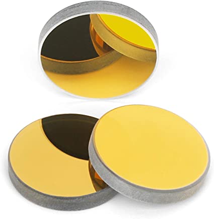 TEN-HIGH Reflective Lens CO2 Laser Lens Laser Mirror K9 Gold-Plated Glass Mirrors, for CO2 Laser Engraving Cutting Machine, Dia 20mm 3PCS