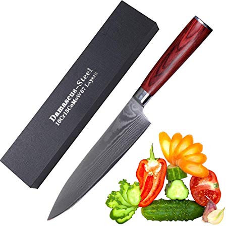 Utility Knife - Damascus Steel 8 inch Chef Knife VG10 High-carbon Stainless Steel G-10 67 Layer Sharp Chef's Cooks Knives With Gift Box