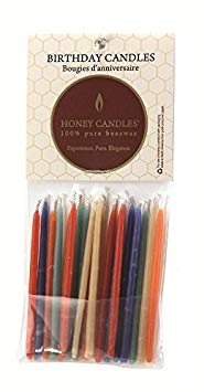 Honey Candles 100% Pure Beeswax Birthday Candles (Pack of 20 Royal Color, 3 Inch Tall)