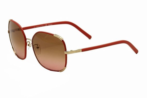 Chloe Women's 109SL 109/SL 765 Gold/Coral Square Sunglasses 58mm