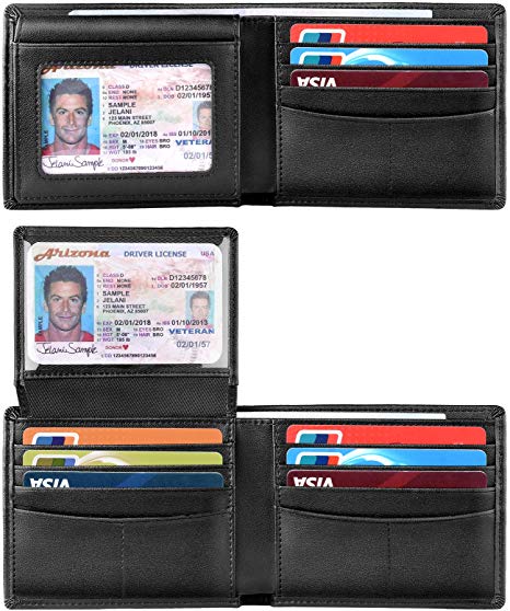 Wallet for Men-Bifold Slim Wallets Front Pocket Wallet With Effective RFID Blocking & 2 ID Windows