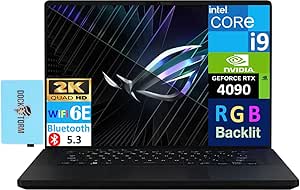 ASUS ROG Zephyrus M16 Gaming Laptop 16.0" 240Hz Mini LED WQXGA Display (Intel i9-13900H, GeForce RTX 4090 16GB, 32GB DDR5, 2TB SSD, RGB KB, Thunderbolt 4, WiFi 6E, Win 11 Pro) w/DKZ USB Port Expander