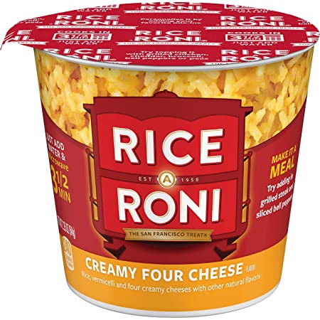 Rice a Roni Cups, Creamy Four Cheese, Individual Cup (Pack of 12 Cups)