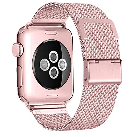BEA FASHION Compatible with Apple Watch Band 38mm 40mm Stainless Steel Replacement Strap for Watch Series 4 Series 3 Series 2 Series 1 Rose Gold