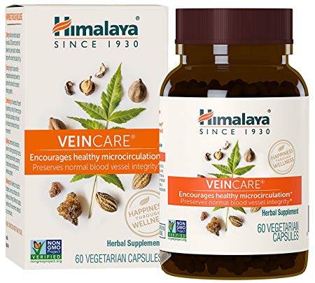 Himalaya VeinCare with Triphala and Guggul for Healthy Vein Walls, 300 mg, 60 Capsules, 1-Month Supply