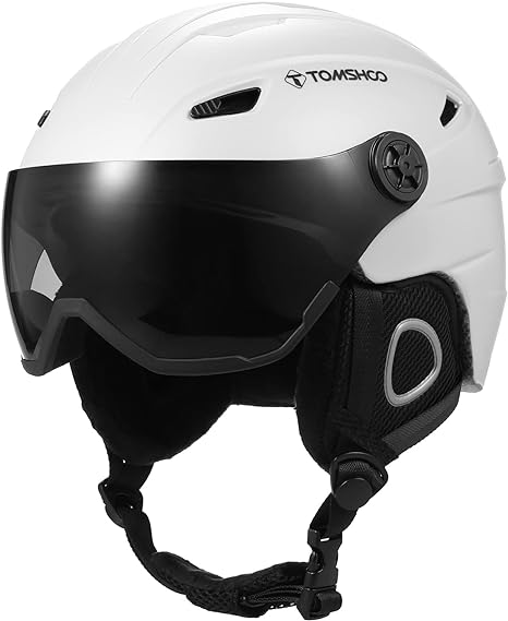 TOMSHOO Ski Snowboard Skateboard Helmet Anti-Fog Anti-UV Adjustable Windproof Warm Detachable Liner Safety Professional Snow Winter Sports Helmet Earmuff