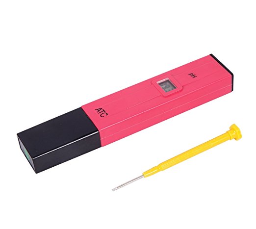Umiin PH Meter,0.1pH High Accuracy Pocket Size pH Meter with ATC , 0-14 pH Measurement Range, 0.1 Resolution Handheld PH Pen Tester,Red
