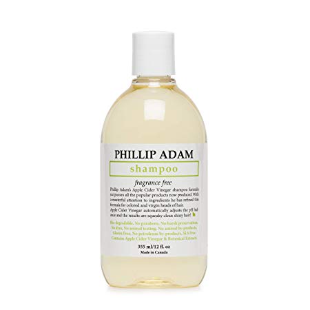 Phillip Adam Unscented Shampoo - Sulfate Free and Paraben Free - Balances pH of Hair and Scalp - 12 Ounce
