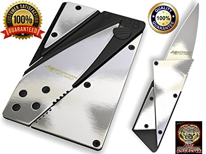 Credit Card Sized Folding Wallet Knife- Perfect Pocket or Survival Tool With Durable, Polished Stainless Steel.. You'll Love It!!