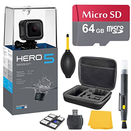GoPro HERO 5 Session Bundle (7 items)   64GB Card   Camera Case   Accessory Kit