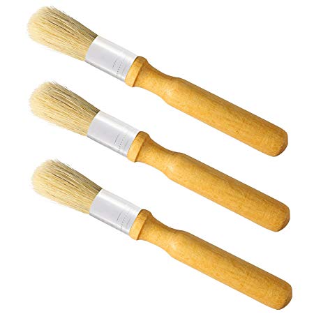 Coobey 3 Pack Glue Brush Bookbinding Wooden Glue Brush for Bookbinding Or Craft Tool Supplies