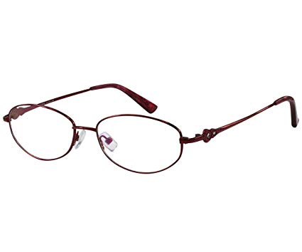 EyeBuyExpress Women Reading Glasses Reader Cheaters Stainless Steel Burgundy  2.25