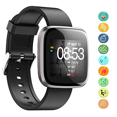 Seneo Fitness Tracker, Waterproof Activity Tracker Watch, Sports Pedometer with Heart Rate Monitor Sleep Monitor Calorie Counter Camera Remote-control for Android or iOS Smartphones