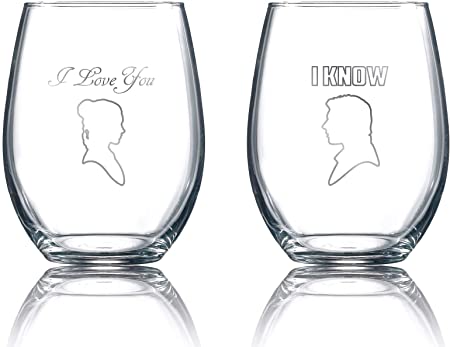 Star Wars Collectible Wine Glass Set (I Love You, I Know)