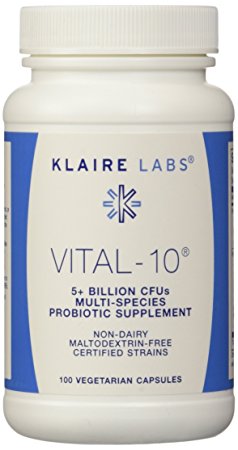Klaire Labs Vital-10 Veggie Capsules, 100 Count