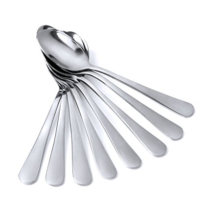 Espresso Spoons, MCIRCO 8-piece Spoon Set Demitasse Spoons Stainless Steel Dessert Spoons Bistro Spoon Small Spoons Appetizer Spoons(Oval-Small)