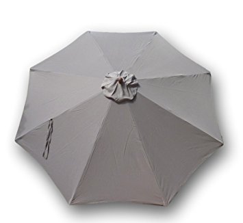 Replacement Umbrella Canopy for 11ft 8 rib Market Outdoor Patio Shades in Taupe Ribs length 64" to 66" (Canopy Only)