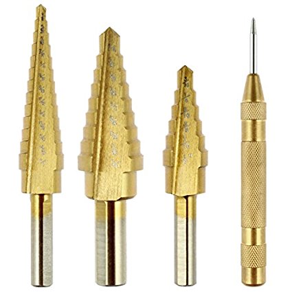 Wild Tribe Fit For Neiko 10193A Titanium Step Drill Bit Set And Automatic Center Punch.