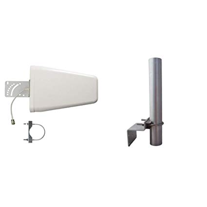 Wilson Electronics Wideband Directional Antenna 700-2700 MHz, 50 Ohm (314411) & Wilson 901117 Pole Mount for Antenna