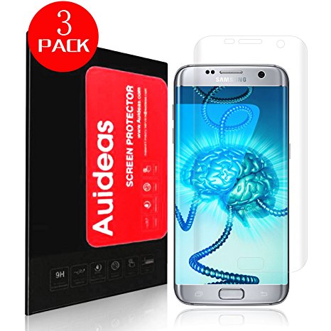 Galaxy S7 Edge Screen Protector [3 Pack],Auideas [Full Edge to Edge] [Ultra Clear] [Full Screen Coverage] HD PET Screen Protector Film for Samsung Galaxy S7 Edge(Clear).