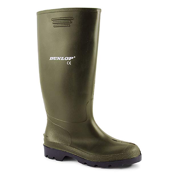 Dunlop Pricemaster Mens Green Wellies Snow Rain Waterproof Wellington Boots Shoes 7-12 UK Sizes